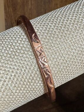 Navajo Native American Solid Copper Horse Cuff Bracelet